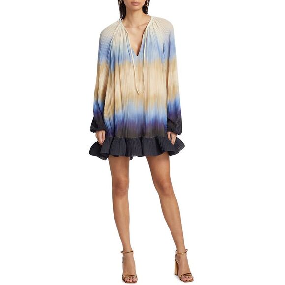 Jonathan Simkhai Womens Adasia Plisse Mini Dress 4 Sky Ombre - NWT $595